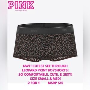NWT! PINK MESH LEOPARD PRINT UNDERWEAR! COMFY, CUTE, & SEXY!
5 ⭐️ REVIEW…